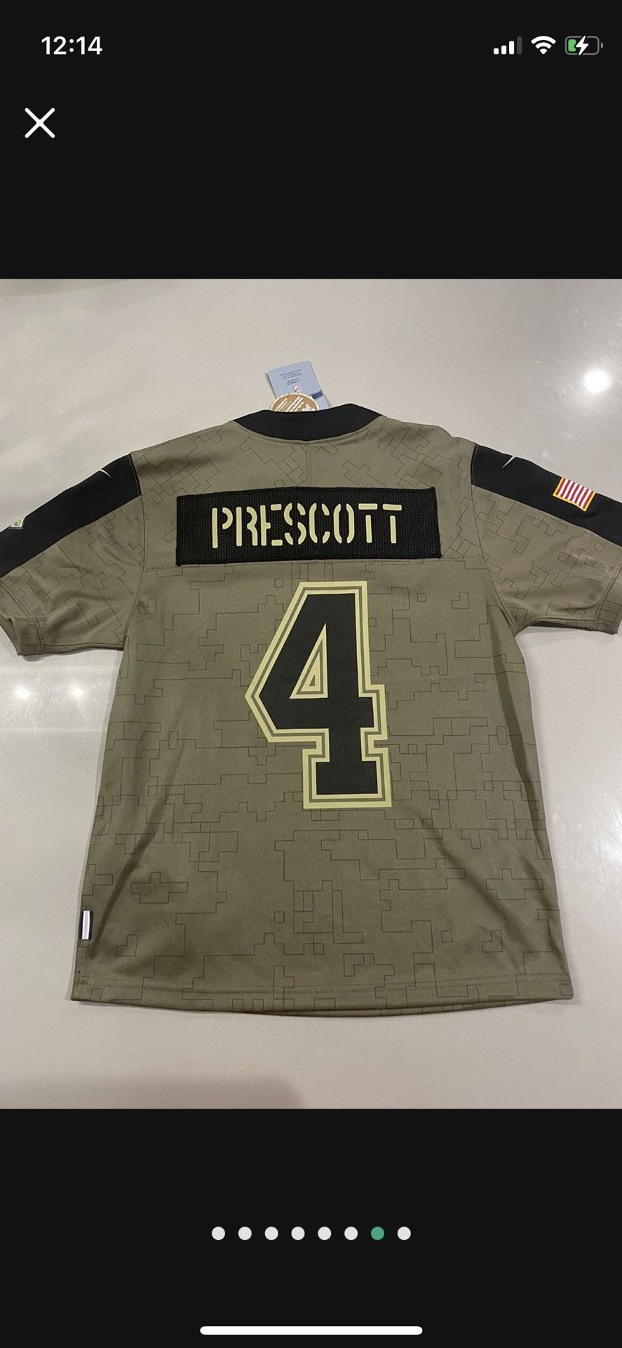 New Youth Dallas Cowboys Dak Prescott #4 2021 Salute To Service