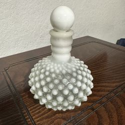 Fenton Moonglow Hobnail Milk Glass Perfume Bottle