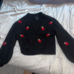 Forever 21 Small Strawberry Sweater Cardigan
