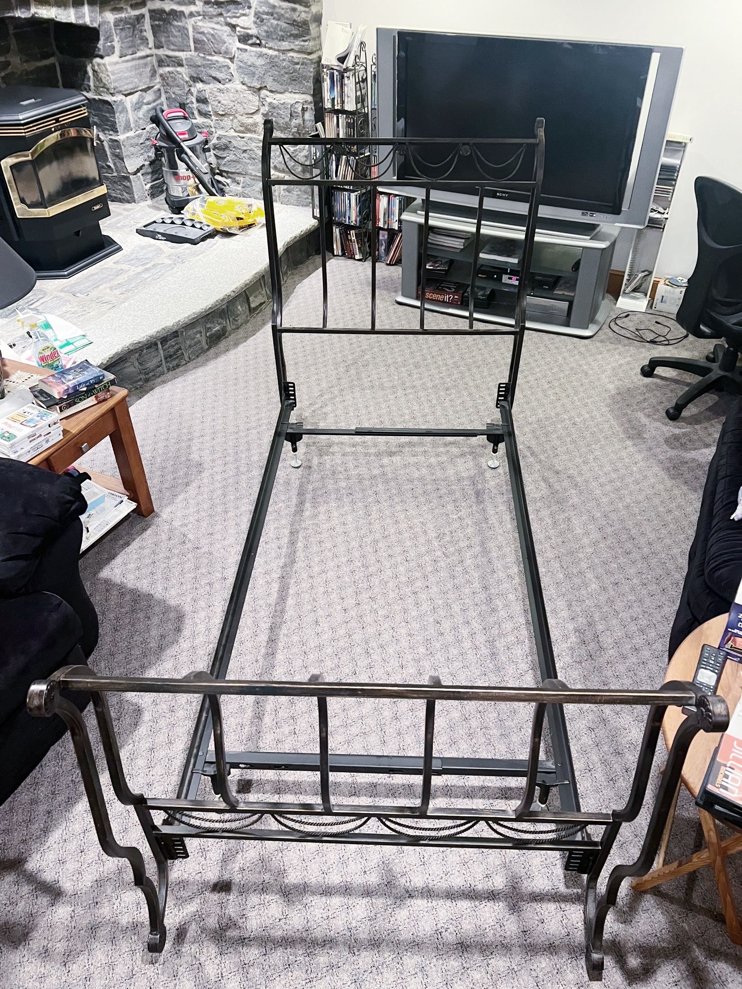 Wrought Iron Sleigh Single Bed Frame