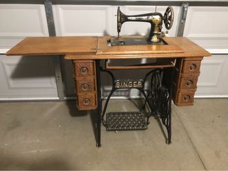Antique Singer Treadle Sewing Machine with Cabinet