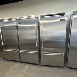 Viking 72”Wide Built In Stainless Steel Bottom Freezer Set 