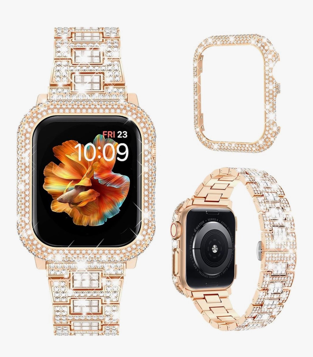 Mosonio Gold Bling Apple Watch Band 44mm