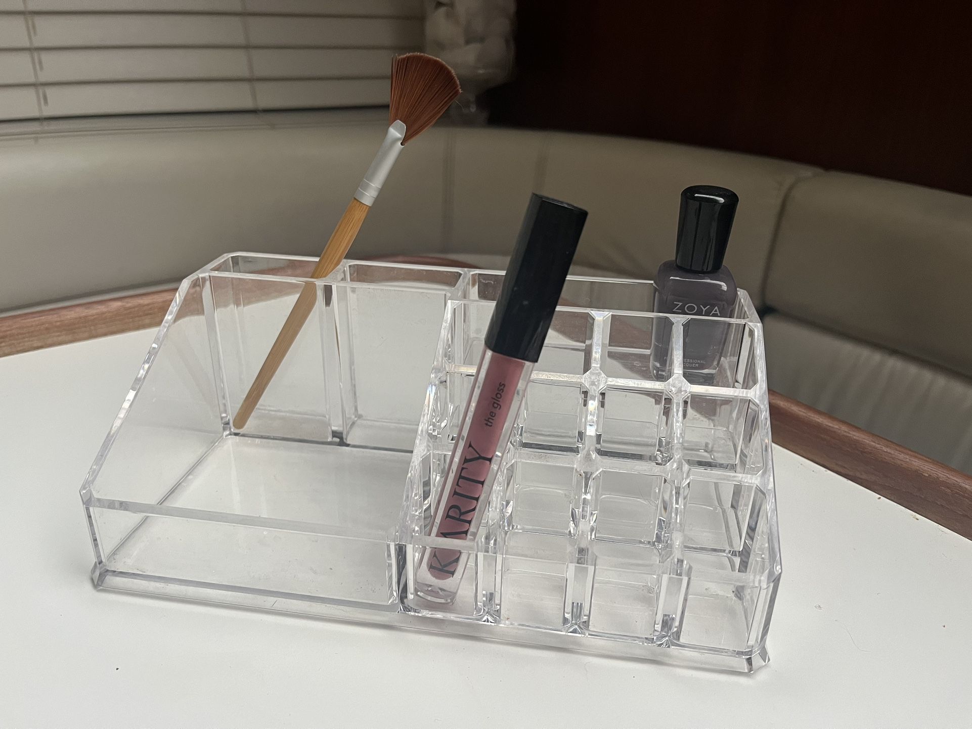 clear acrylic cosmetic makeup tiered organizer