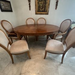 Wood Dining Room Table with Chairs