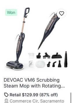 DEVOAC VM6 Scrubbing Steam Mop