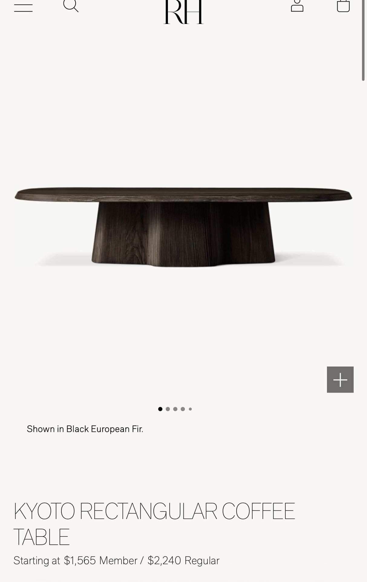 Black rectangle coffee table