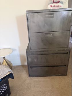 Two (2) Metal cabinets and One (1) Mini Fridge free Curbside Pickup. Available  NOW