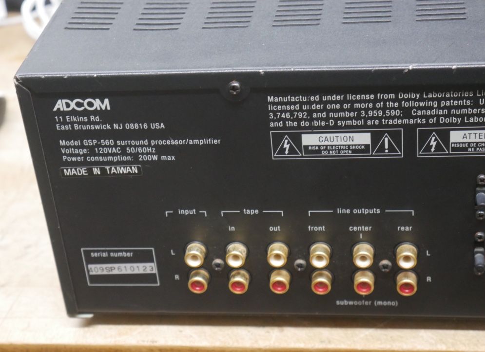 Adcom GSP-560 Home Theatre Amplifier Processor. 200 watt max used