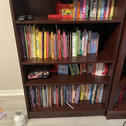 5-Shelf Bookshelf / Bookcase - Dark Wood Finish
