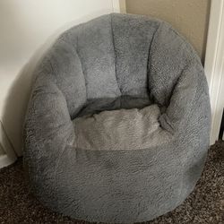 Gray adult size bean bag chair