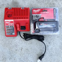 Genuine Milwaukee M18 8.0 Battery and Charger NEW