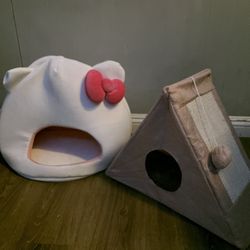 Sanrio Hello Kitty Covered Pet Cave Bed and Foldable Pet Cave 
