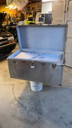 Vintage traveling footlocker