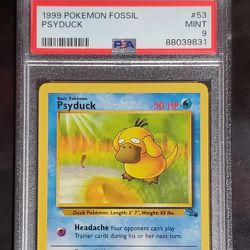 1999 Pokemon Fossil Psyduck Card #53  PSA 9 Mint
