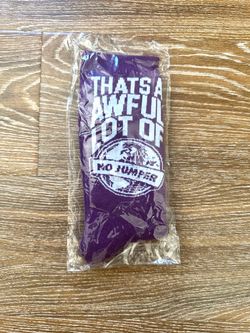 That's a Awful Lot of Cough Syrup No Jumper Purple/White Socks (One Size) NWT