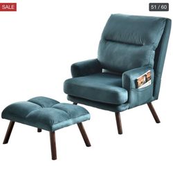 Teal recliner lounge chair