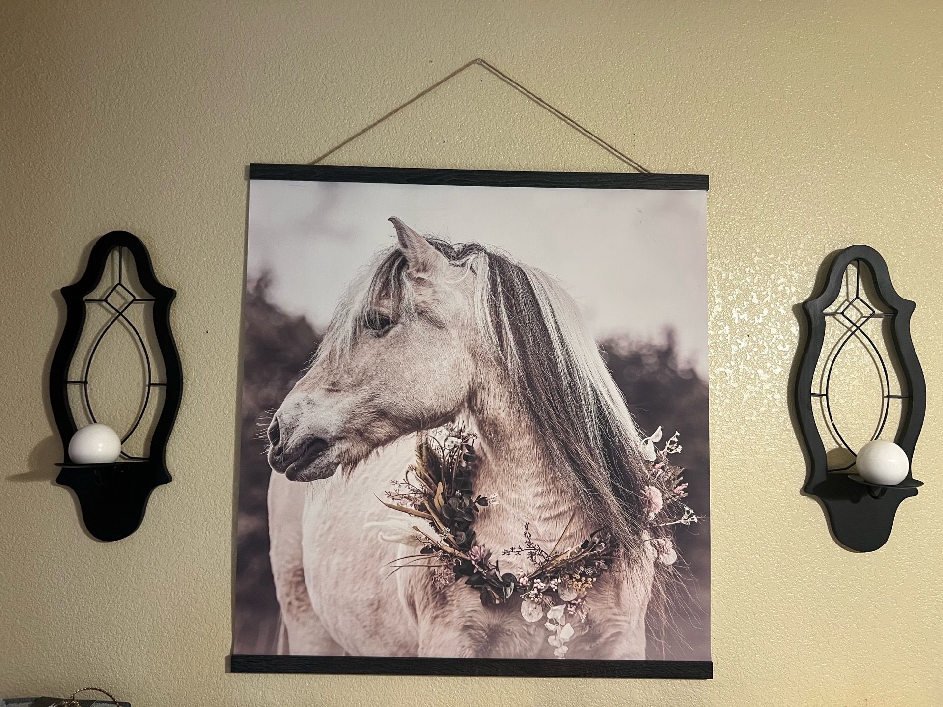 32x54 canvas decor with sconces