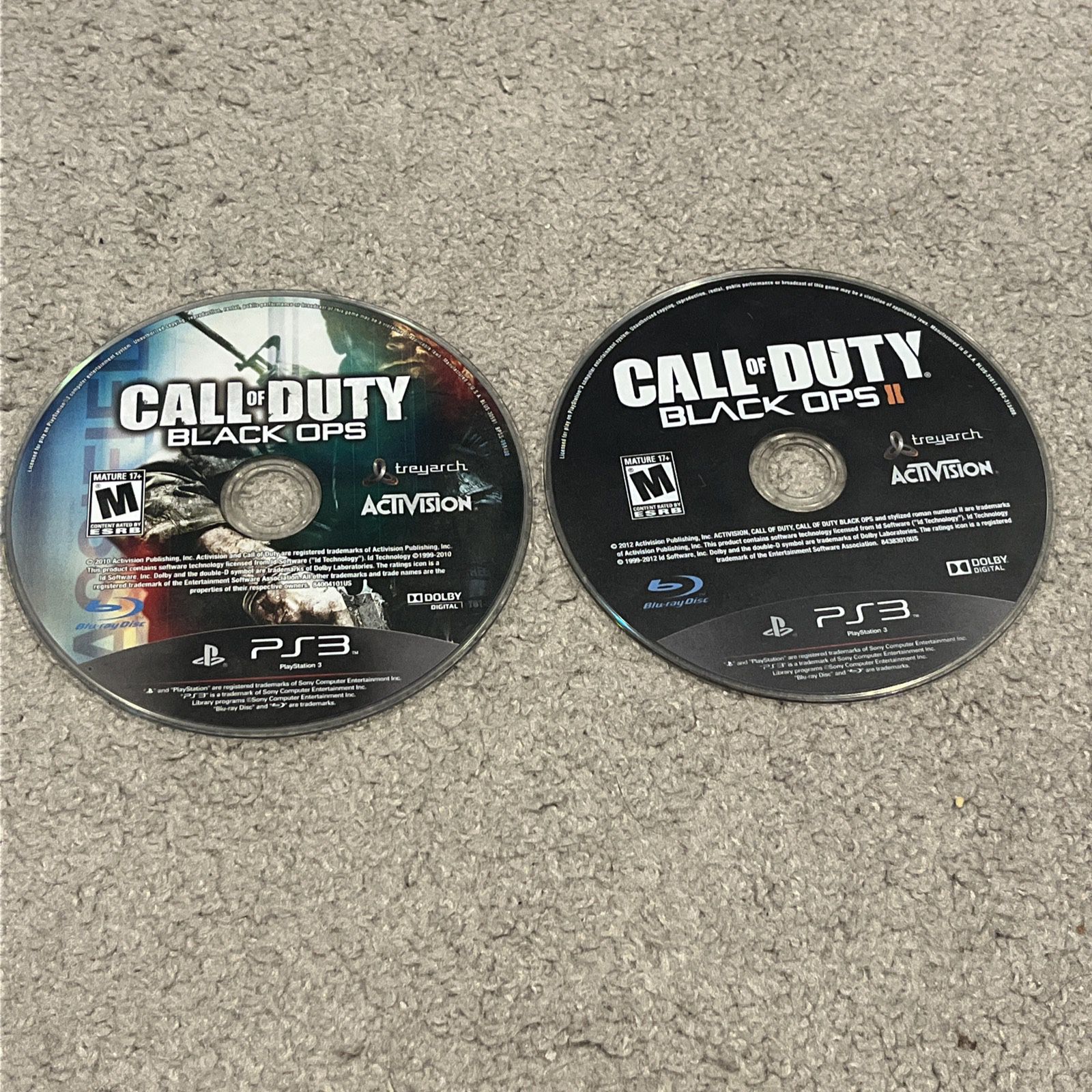 CALL OF DUTY COD BLACK OPS 1 & 2 Discs Only Playstation 3 PS3 Tested