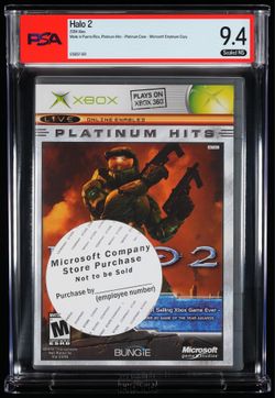 Halo 2 Platinum Hits 2004 Xbox Sealed NS PSA 9.4 Microsoft Employee Sticker