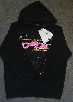 Sp5der Black Graphic Hoodie with Tags