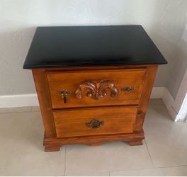 MidCentury Oak Wood Nightstand