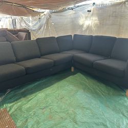 Black Six Seater Sectional 300 delivery Extra