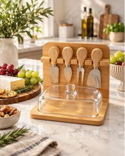 Butter Dish with Lid and Knife Set