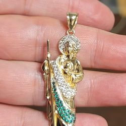 14k Gold San Judas,  Pendant,  7.7 Grams
