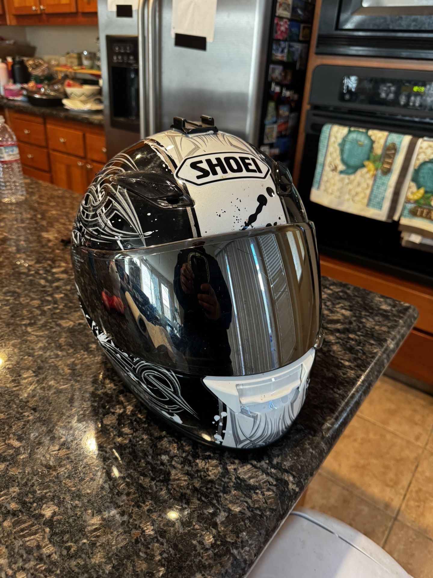 Used Shoei Motorcycle Helmet & Reflective Visor