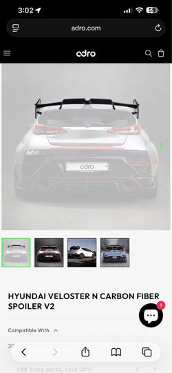 HYUNDAI VELOSTER N CARBON FIBER SPOILER V2
