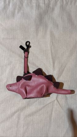 Coach Steggy Dinosaur Coin Purse - Pink Leather with Clip (95% New)