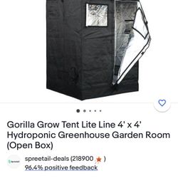 Gorilla Grow Tent Lite Line 4’ X 4’ Hydroponic Green House Garden Room
