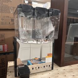 SVOPES Commercial Beverage Dispenser, 3-Tanks 10 L Each, 440W Stainless Steel, 45°F-54°F Cooling