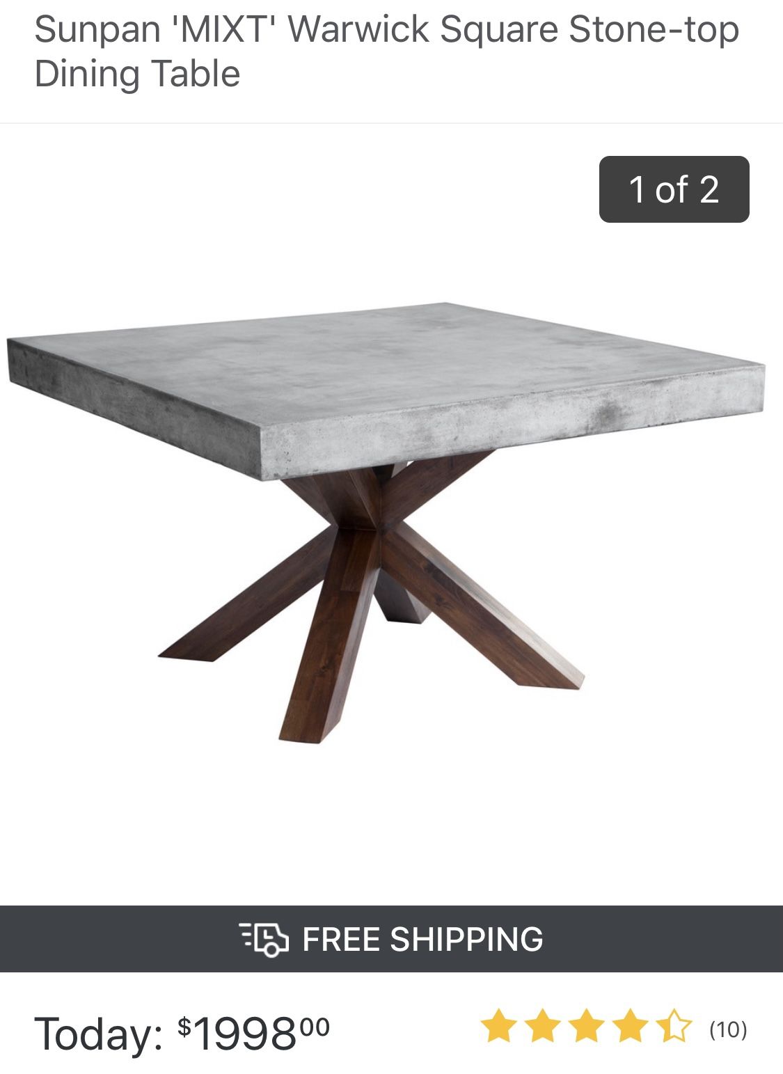 Stone top dining table