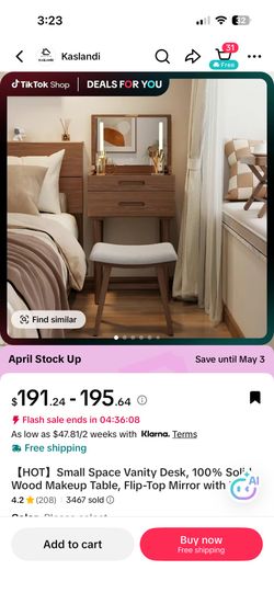 Small Space Vanity - Walnut. OPEN BOX