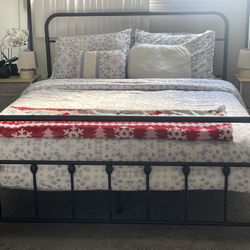 Queen Bed Frame with Mattress 