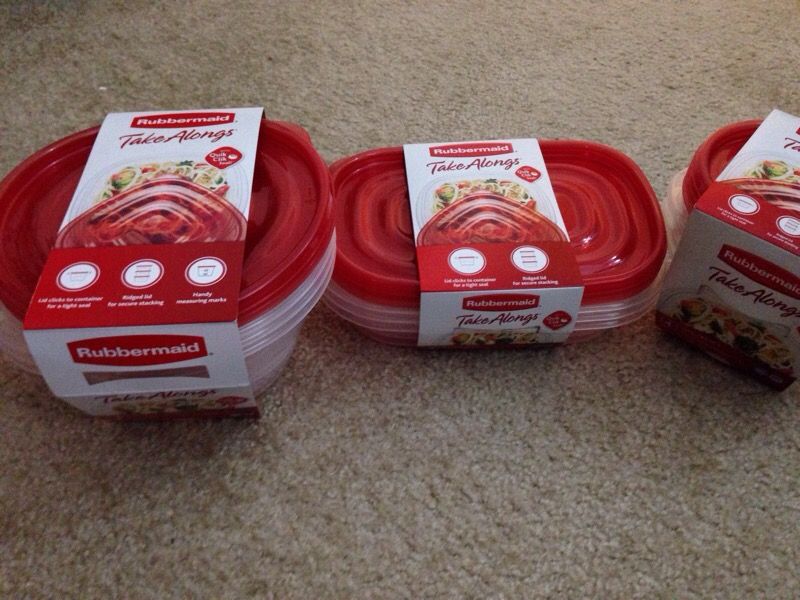 Not available ** 3 Sets of Rubbermaid Take Alongs containers for food. Please See All The Pictures