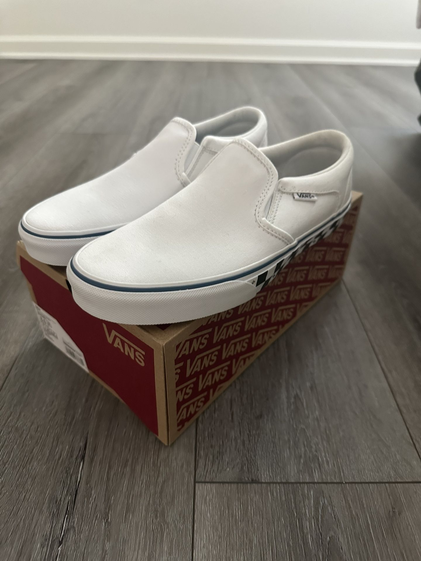 Asher Check Sidewall Wht/Wht Vans