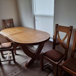 Heavy duty dining table and chairs