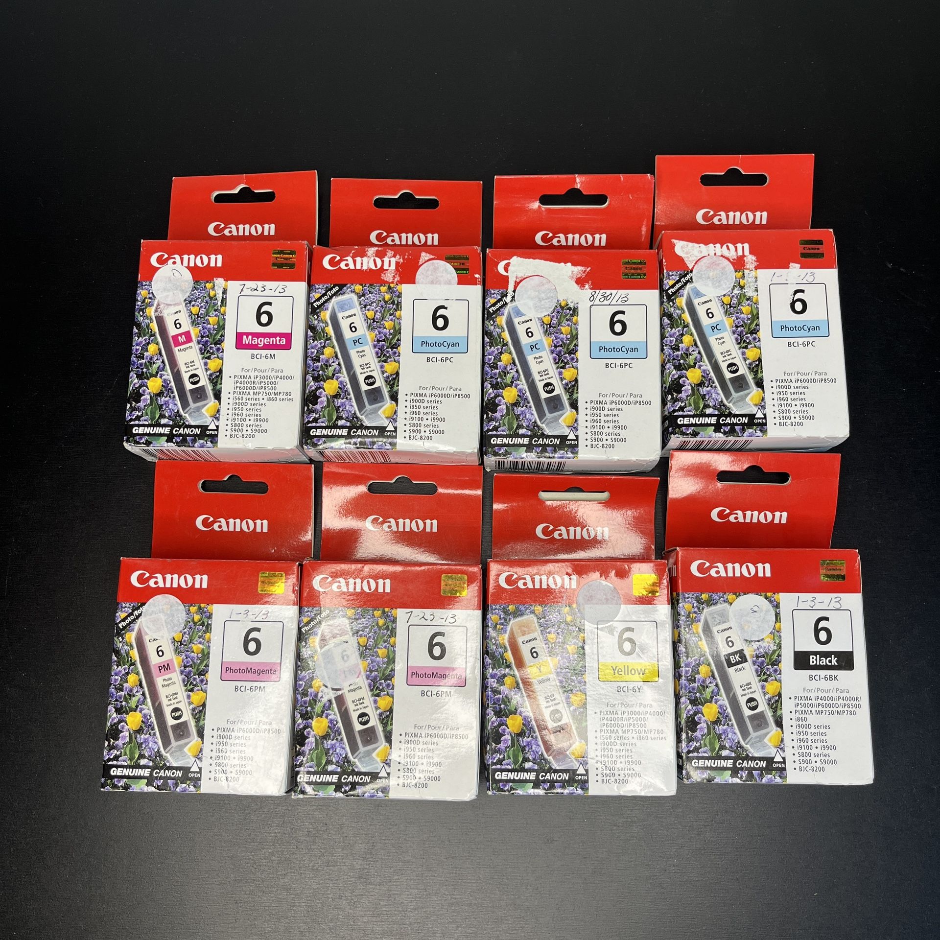 8 NEW - CANON BCI-6 FULL SET Ink Cartridges - Sealed Boxes