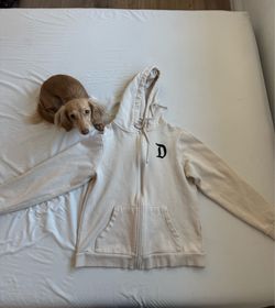 Ivory Rhinestone Mickey zip-up