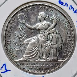 RARE 1 Vereinsthaler - Louis II "Siegestaler" barvaria silver coin