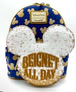 Disney Parks Beignet All Day Mickey Icon Loungefly Backpack Scented Port Orleans
