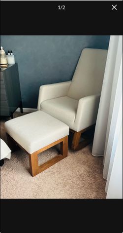 Baxton Studio Nursery Chair & Ottoman – Excellent Condition
