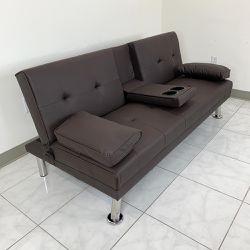 $155 (New) Sofa bed futon convertible folding recliner couch furniture 65x30x31” cup holder 