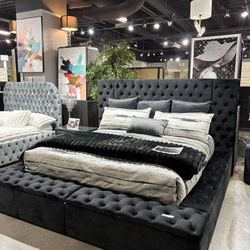 Square Or Round Velvet Bed Frame NEW