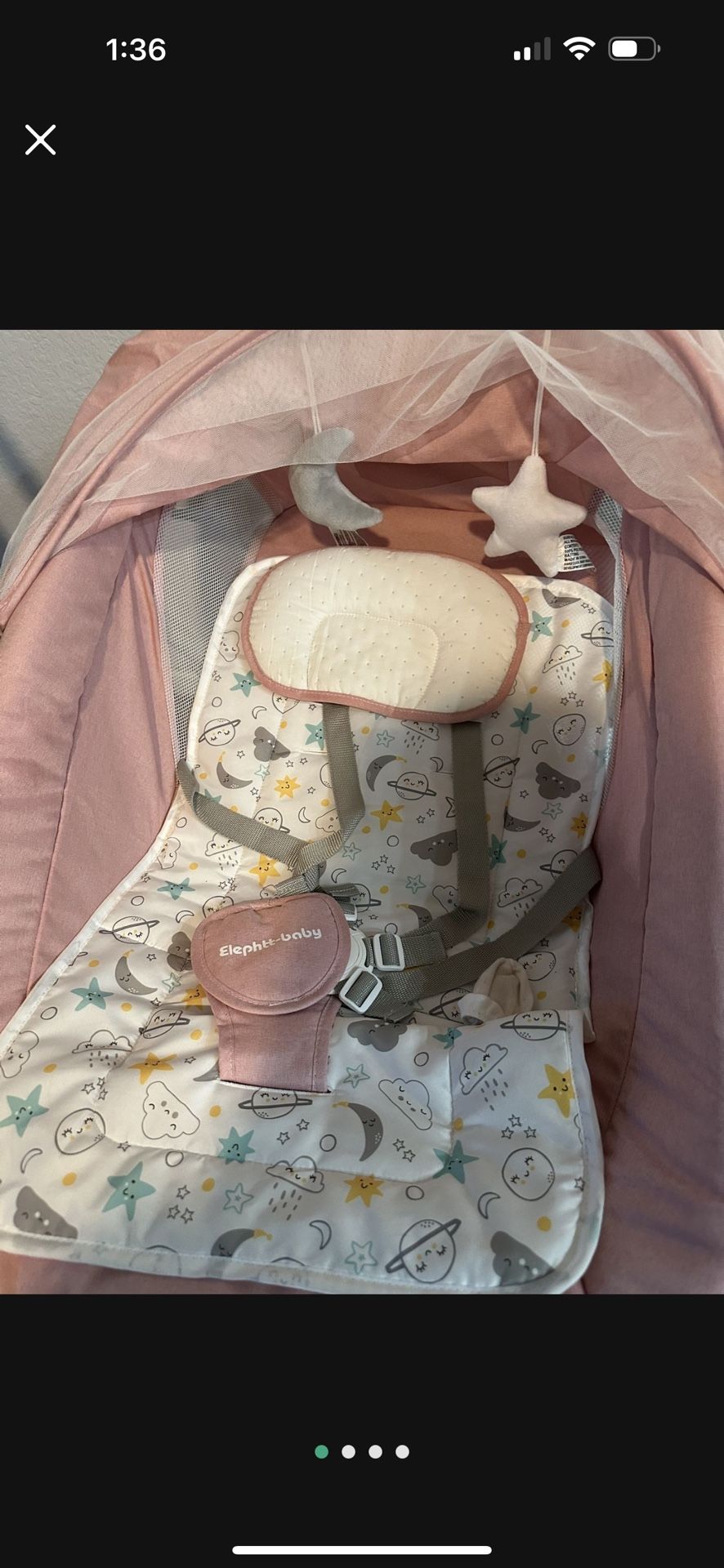Pink Baby Infant Newborn Swing Elephtt Swing