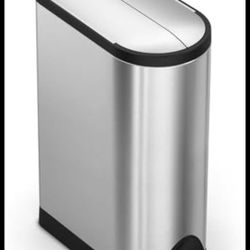 Simplehuman 18 Liter /4.8 Gallon Butterfly Lid Kitchen Step Trash Can Brushed Stainless Steel 