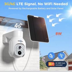🆕 In 📦 Hiseeu4️⃣G LTE Cellular Security Camera Without WiFi,2️⃣K HD Color Night Vision Outdoor Camera Wireless Solar Powered,2️⃣Way Talk,IP66Waterpr